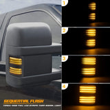 RUXIFEY Sequential Switchback Side Mirror Marker Lights Smoked Turn Signal Light LED Assembly Compatible with 2008-2016 Ford F250 F350 F450 Super Duty