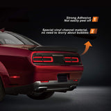 NDRUSH Blackout Side Marker Lights & Reflectors Vinyl Tint Film, Precut Overlay, Sidemarker Wrap Covers Compatible with Dodge Challenger 2015-2021