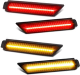 RUXIFEY Smoked Lens LED Side Marker Lights Front Rear Bumper Sidemarker Lamps Reflectors Compatible with 2010 to 2015 Chevy Camaro Red Amber - Pack of 4