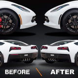 NDRUSH Blackout Side Marker Lights & Reflectors Vinyl Tint Film Precut Overlay Sidemarker Wrap Covers Compatible with Chevy Corvette C7 2014 2015 2016 2017