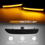 NDRUSH Front Amber LED Side Marker Lights Rear Red Bumper Sidemarker Lamps Reflectors Compatible with 2010-2014 Ford Mustang - Pack of 4