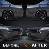 NDRUSH Blackout Side Marker Lights Vinyl Tint Film Precut Overlay Front Rear Sidemarker Wrap Cover Compatible with 2008-2014 Dodge Challenger
