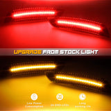 RUXIFEY Smoked LED Side Marker Lights Front Rear Bumper Sidemarker Reflectors Compatible with 2016 to 2021 Camaro Red Amber - Pack of 4