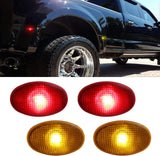 RUXIFEY LED Dually Bed Fender Side Marker Lights Amber Red Sidemarker Lamps Replacement Compatible with 1999 to 2010 Ford F350 F450 F550 Dually - Pack of 4 (orange and red)