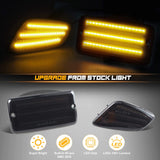 NDRUSH Bumper Turn Signal Lights Side Marker Light Smoked Amber White Signals Lamp LED Sidemarkers Assembly Compatible with 1997-2006 Jeep Wrangler TJ