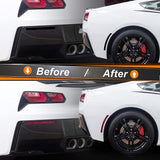 NDRUSH Blackout Side Marker Lights & Reflectors Vinyl Tint Film Precut Overlay Sidemarker Wrap Covers Compatible with Chevy Corvette C7 2014 2015 2016 2017