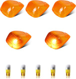 RUXIFEY Cab Lights w/5pcs LED Light Bulb Roof Top Clearance Markers Light Amber Lens Compatible with 1999-2007 2011-2016 Ford F250 F350 F450 Super Duty 1999-2007 2011-2015 F550 Super Duty