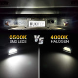 RUXIFEY License Plate LED Lights Tag Light Lamp Compatible with Silverado Suburban Tahoe GMC Sierra 1500 2500 3500 HD Escalade EXT, 6000K White, Pack of 2