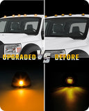 RUXIFEY Smoked Cab Roof Marker Lights w/5pcs LED Lights Daytime Running Light Lens with Stocks Compatible with 1999-2007 2011-2016 Ford F250 F350 F450 Super Duty1999-2007 2011-2015 F550 Super Duty