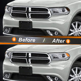 NDRUSH Smoked Light Stickers Kit Overlays Headlight Eyelid Vinyl Tint Film Blackout Tail Light Wrap Cover Compatible with Dodge Durango 2014-2021