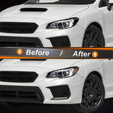 NDRUSH Headlights Vinyl Tint Film, Precut Headllamp Overlay Compatible with Subaru WRX/STI 2015 2016 2017 2018 2019