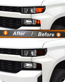 NDRUSH Headlight Tint Vinyl Smoked Head Light Tint Film Precut Overlay Wrap Cover Compatible with 2019-2021 Chevrolet Silverado 1500 2019 Silverado 1500 LD