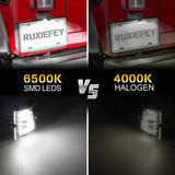 RUXIFEY LED License Plate Lights Tag Lamp Replacement Compatible with 2007 to 2018 JK Wrangler, 6500K White