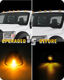 RUXIFEY Cab Lights w/5pcs LED Light Bulb Roof Top Clearance Markers Light Amber Lens Compatible with 1999-2007 2011-2016 Ford F250 F350 F450 Super Duty 1999-2007 2011-2015 F550 Super Duty